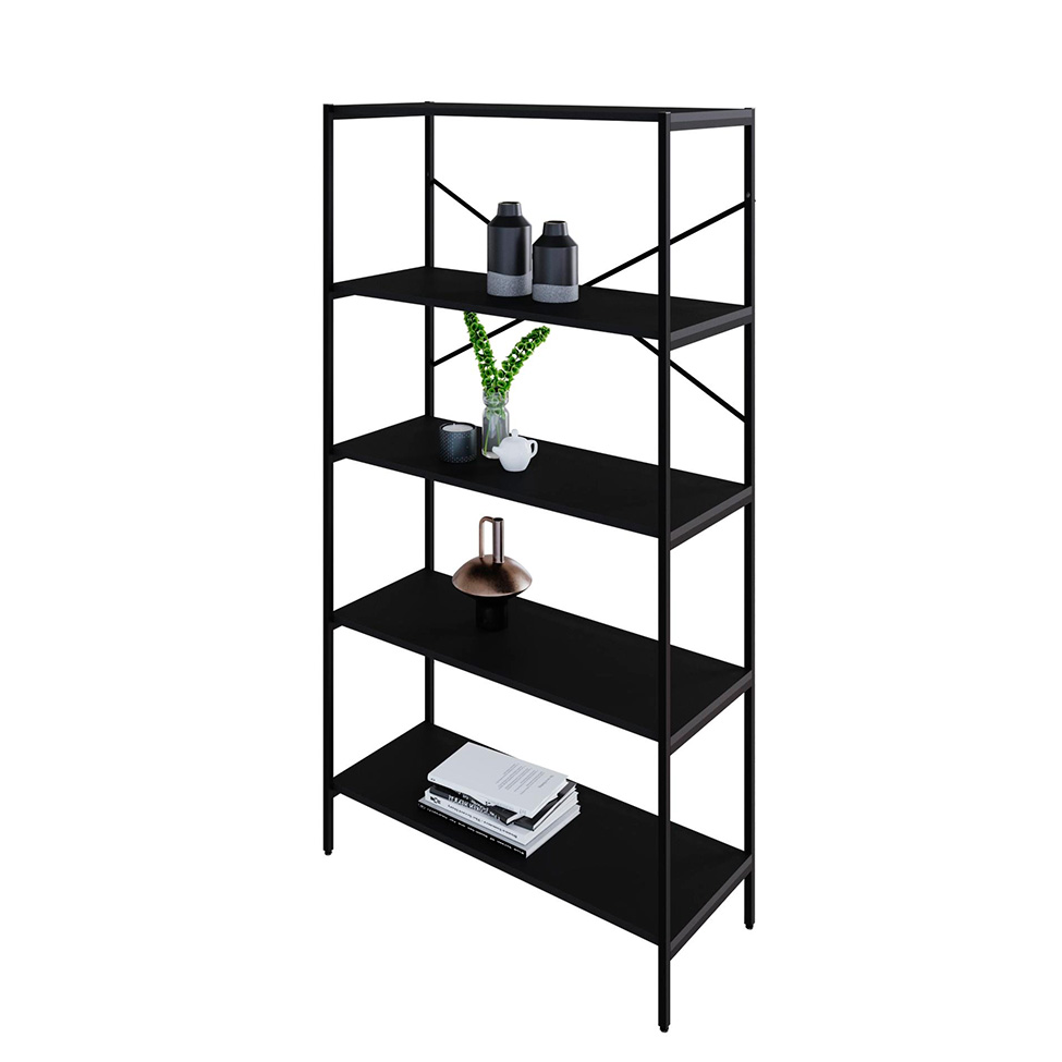 Estante com 5 Prateleiras Tub Preta 80 cm