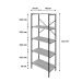 Estante com 5 Prateleiras Tub Snow e Preta 60 cm