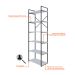 Estante com 6 Prateleiras Brooklyn Branca e Preta 60 cm
