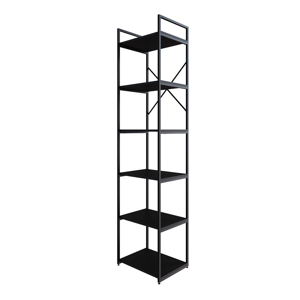 Estante com 6 Prateleiras Brooklyn Preta 45 cm