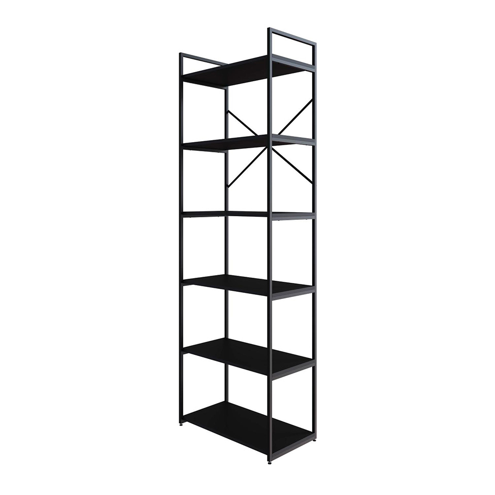 Estante com 6 Prateleiras Brooklyn Preta 60 cm