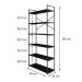 Estante com 6 Prateleiras Brooklyn Preta 80 cm