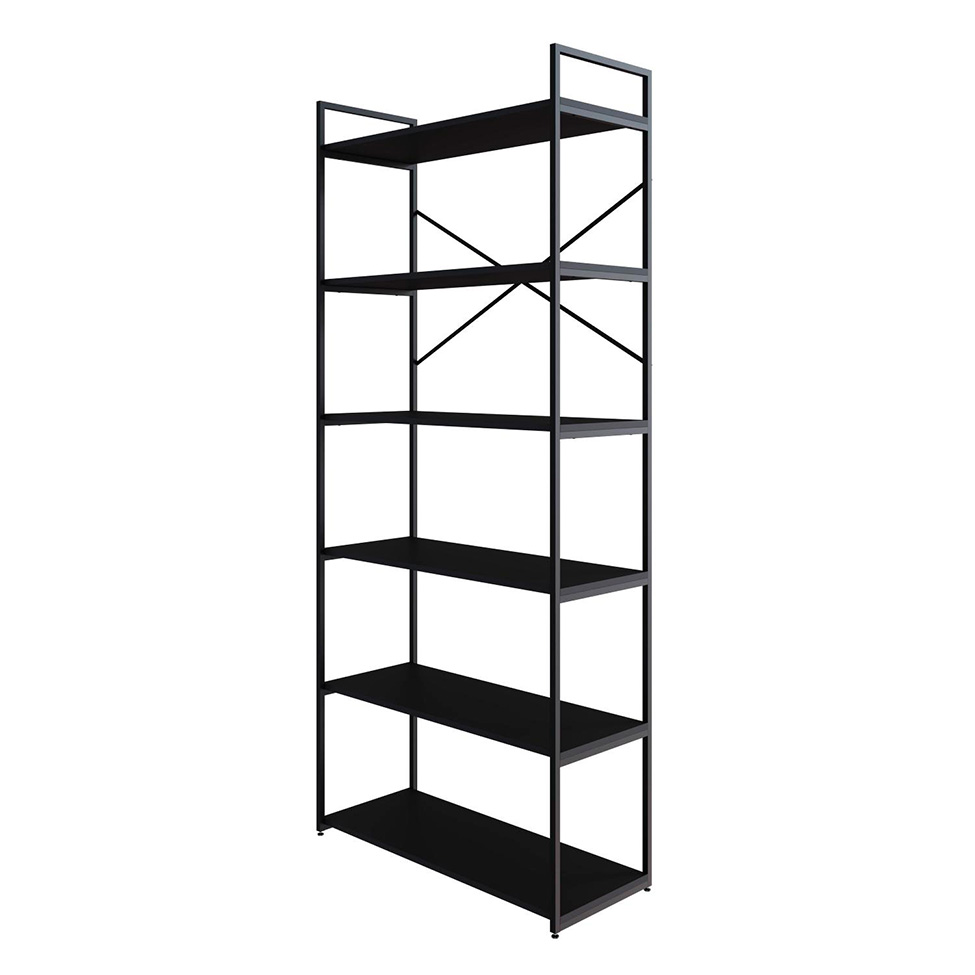 Estante com 6 Prateleiras Brooklyn Preta 80 cm