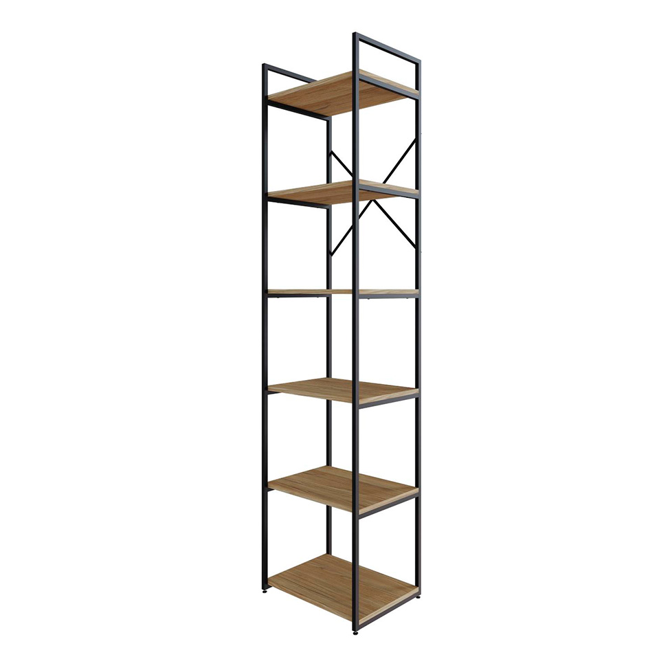 Estante com 6 Prateleiras Brooklyn Vermont e Preta 45 cm