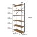 Estante com 6 Prateleiras Brooklyn Vermont e Preta 80 cm