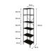 Estante com 6 Prateleiras Tub Carvalho Dark e Preta 45 cm
