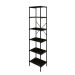 Estante com 6 Prateleiras Tub Carvalho Dark e Preta 45 cm