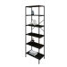 Estante com 6 Prateleiras Tub Carvalho Dark e Preta 60 cm