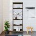 Estante com 6 Prateleiras Tub Carvalho Dark e Preta 60 cm