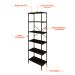 Estante com 6 Prateleiras Tub Carvalho Dark e Preta 60 cm