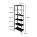 Estante com 6 Prateleiras Tub Carvalho Dark e Preta 60 cm