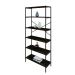 Estante com 6 Prateleiras Tub Carvalho Dark e Preta 80 cm