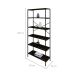 Estante com 6 Prateleiras Tub Carvalho Dark e Preta 80 cm