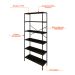 Estante com 6 Prateleiras Tub Carvalho Dark e Preta 80 cm