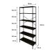 Estante com 6 Prateleiras Tub Carvalho Dark e Preta 80 cm