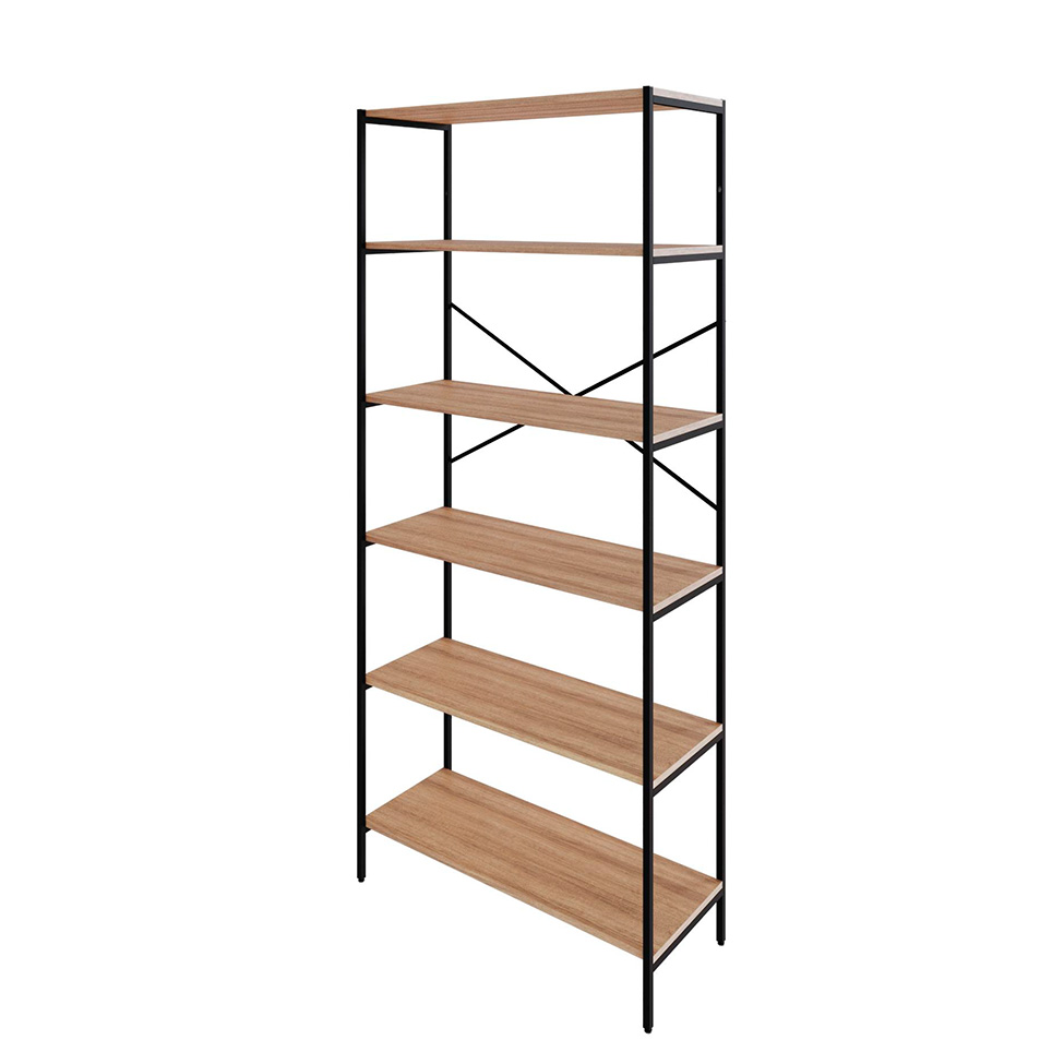 Estante com 6 Prateleiras Tub Mel e Preta 80 cm