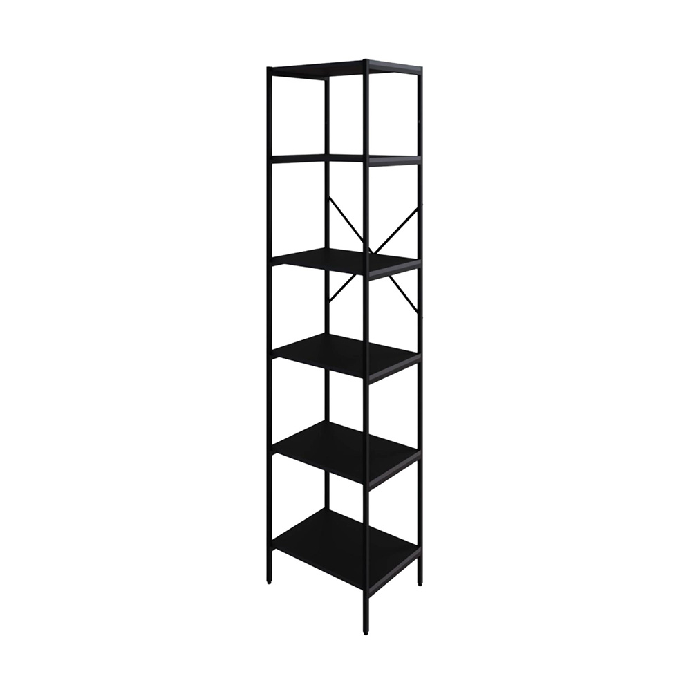 Estante com 6 Prateleiras Tub Preta 45 cm