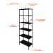 Estante com 6 Prateleiras Tub Preta 60 cm