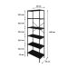 Estante com 6 Prateleiras Tub Preta 60 cm