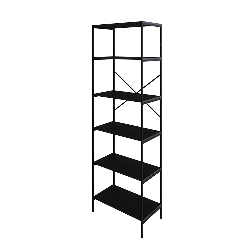Estante com 6 Prateleiras Tub Preta 60 cm