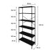 Estante com 6 Prateleiras Tub Preta 80 cm