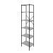Estante com 6 Prateleiras Tub Snow e Preta 45 cm