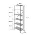 Estante com 6 Prateleiras Tub Snow e Preta 60 cm