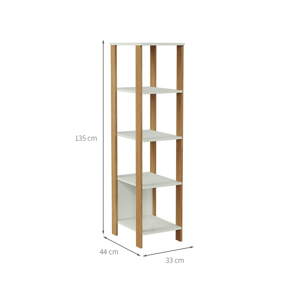 Estante para Escritório Lanes 100% MDF Off White e Freijó
