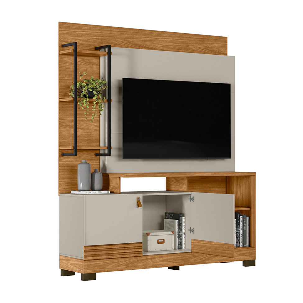 Estante para Home Theater e TV até 50 Polegadas Alagoas Nature e Off White