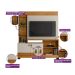 Estante para Home Theater e TV até 50 Polegadas Alagoas Nature e Off White