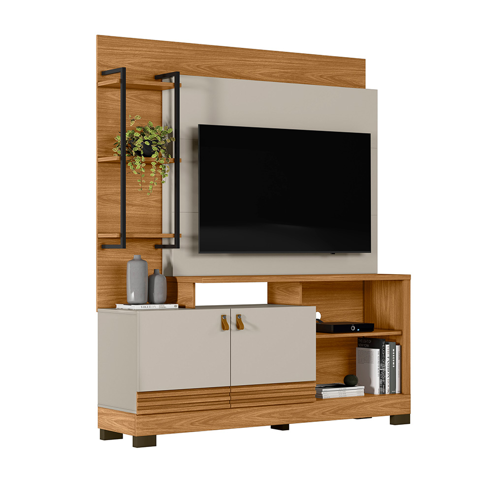 Estante para Home Theater e TV até 50 Polegadas Alagoas Nature e Off White