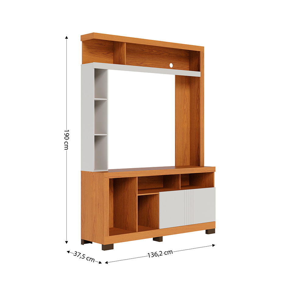 Estante para Home Theater e TV até 50 Polegadas Elba 2 Portas Freijó e Off White