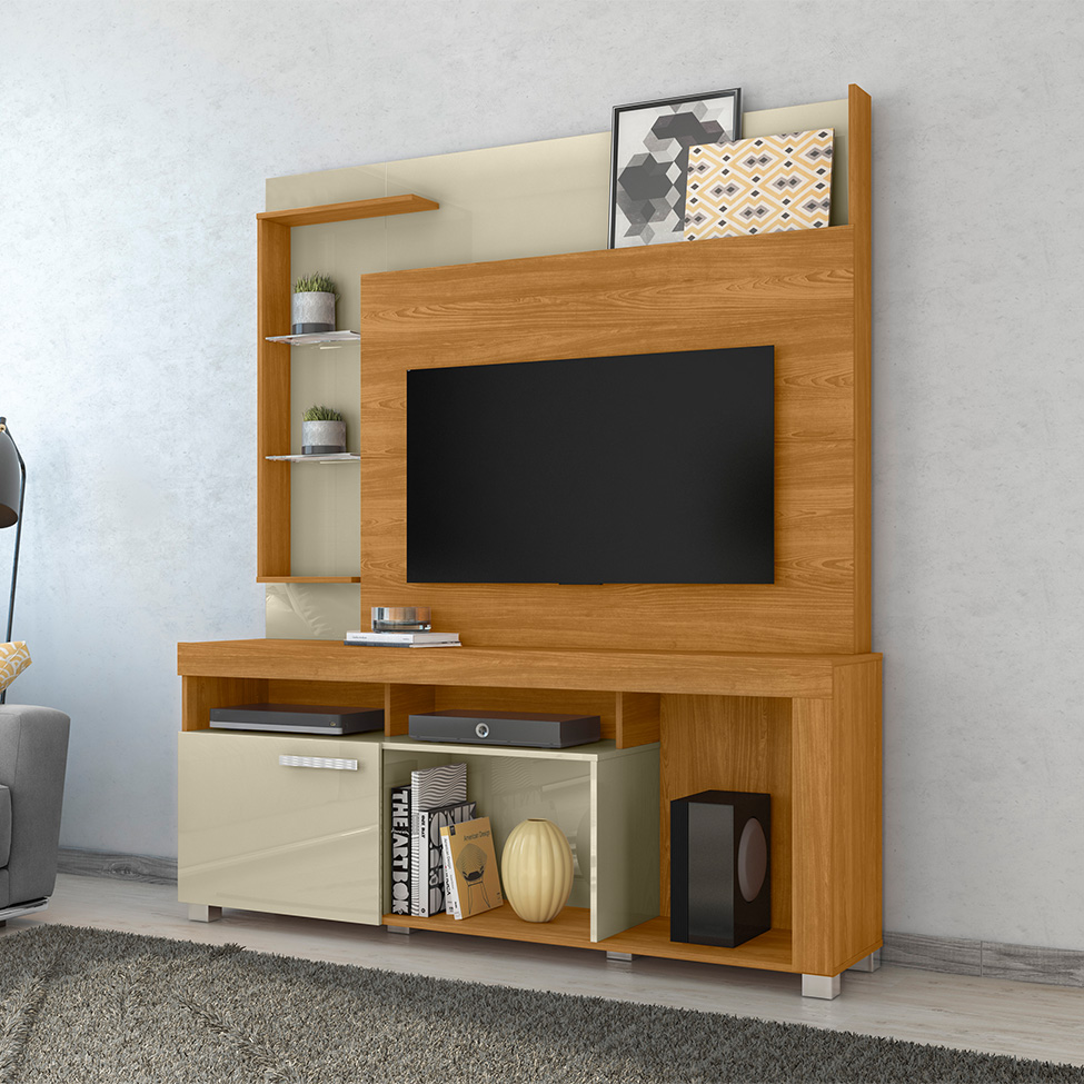 Estante para Home Theater e TV até 50 Polegadas Icaro Cumaru e Opala