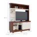 Estante para Home Theater e TV até 50 Polegadas Valença 2 PT Nogueira e Off White