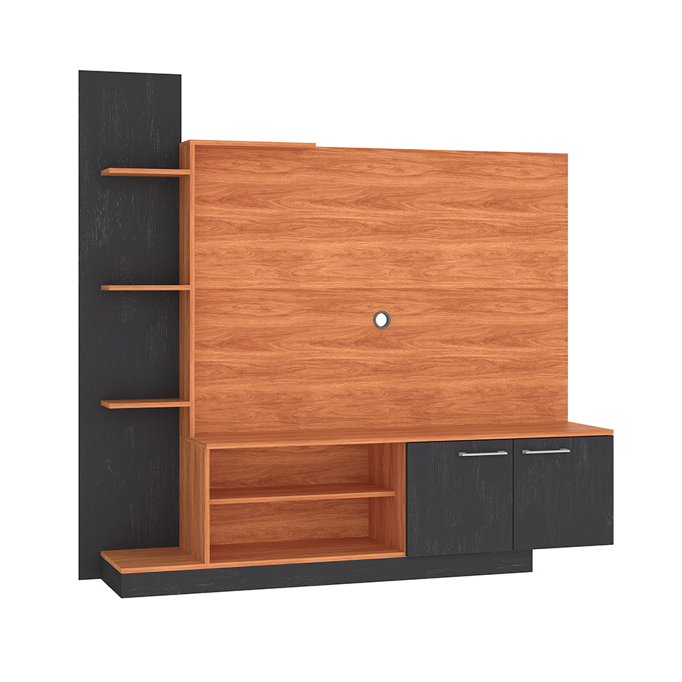 Estante para Home Theater e TV até 55 Polegadas Havana 2 PT Cinamomo e Grafite