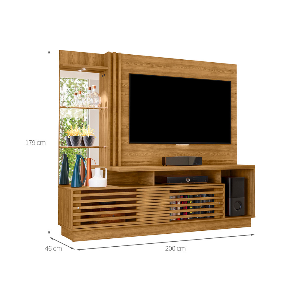 Estante para Home Theater e TV até 60 Polegadas Frizz Cumaru