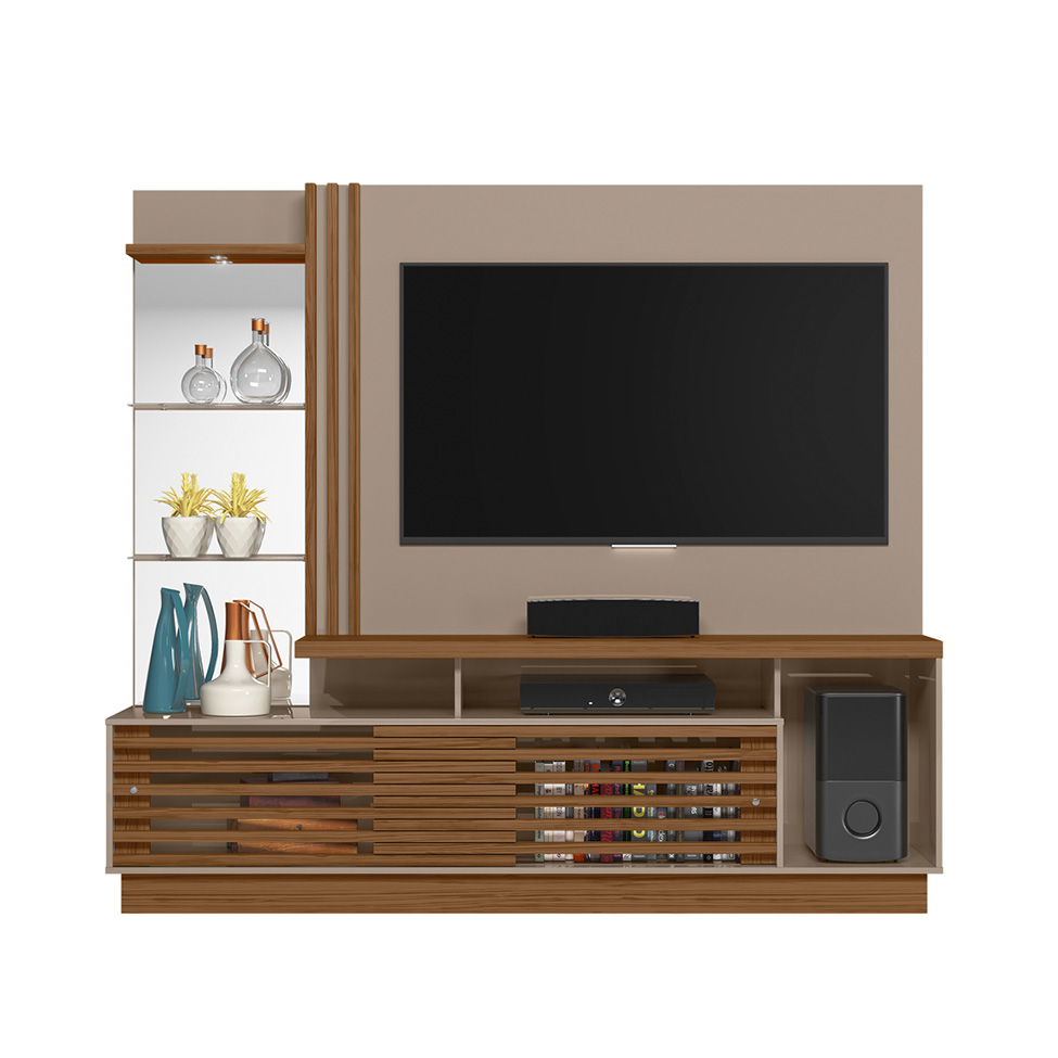 Estante para Home Theater e TV até 60 Polegadas Frizz Fendi e Naturale