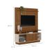 Estante para Home Theater e TV até 60 Polegadas Viena 1 PT Jatobá e Off White