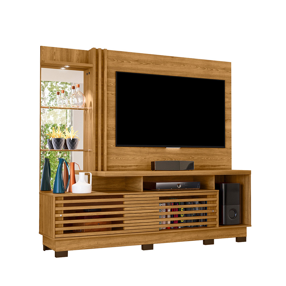Estante para Home Theater e TV até 60 Polegadas com Pés Frizz Cumaru