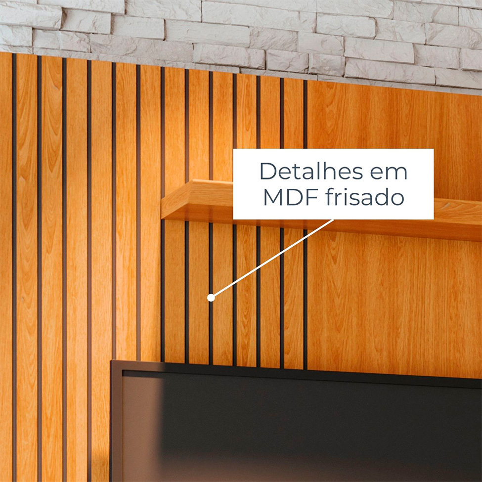 Estante para Home Theater e TV até 65 Polegadas Ares Cinamomo e Off White