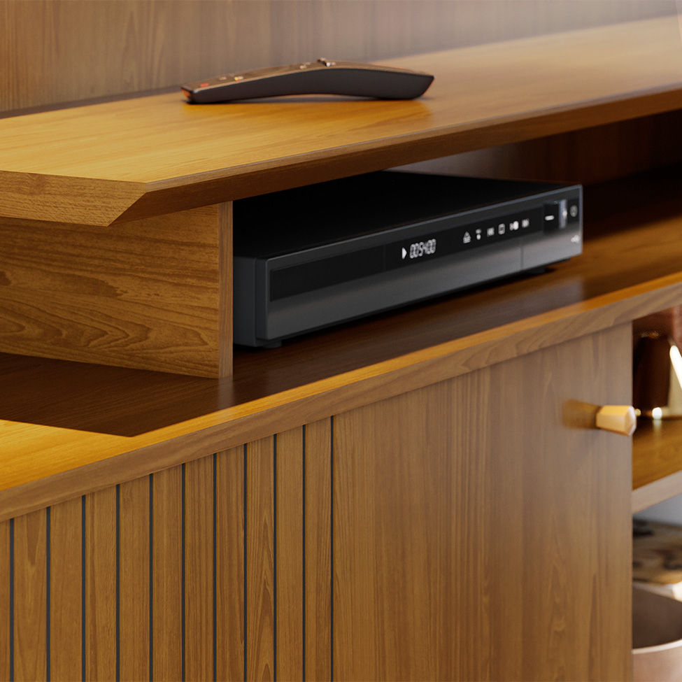 Estante para Home Theater e TV até 65 Polegadas Ares Cumaru