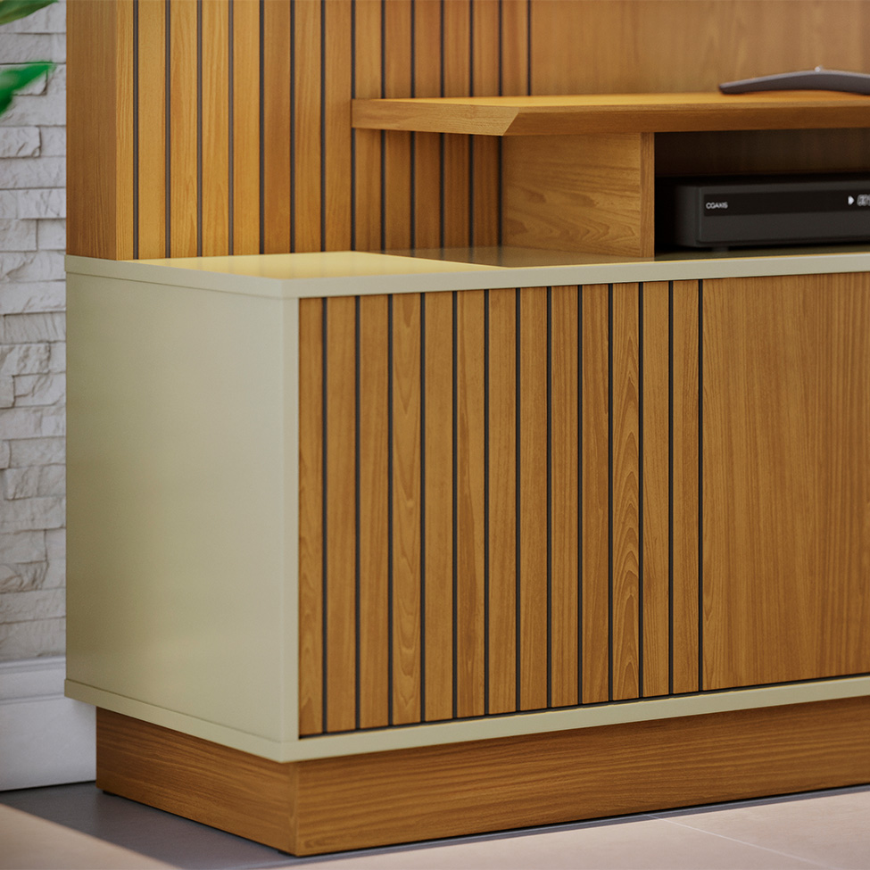 Estante para Home Theater e TV até 65 Polegadas Ares Cumaru e Opala