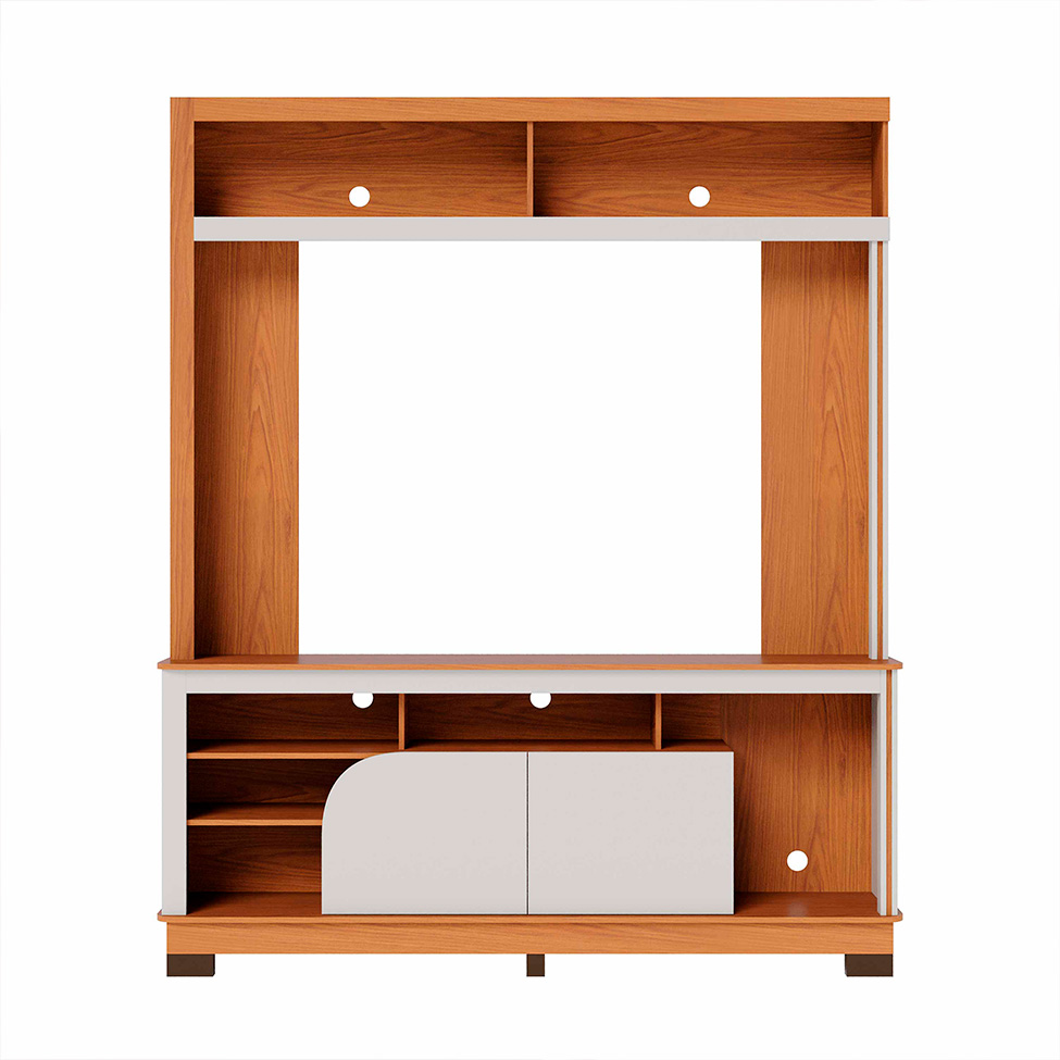 Estante para Home Theater e TV até 65 Polegadas Belaya 2 Portas Freijó e Off White