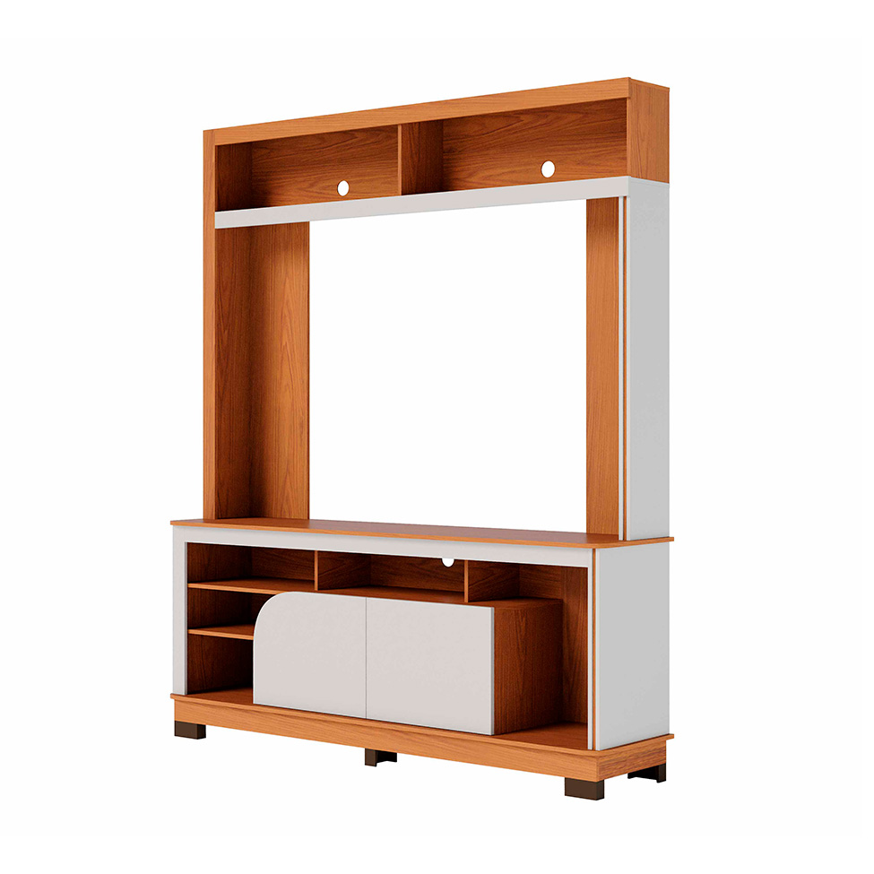 Estante para Home Theater e TV até 65 Polegadas Belaya 2 Portas Freijó e Off White