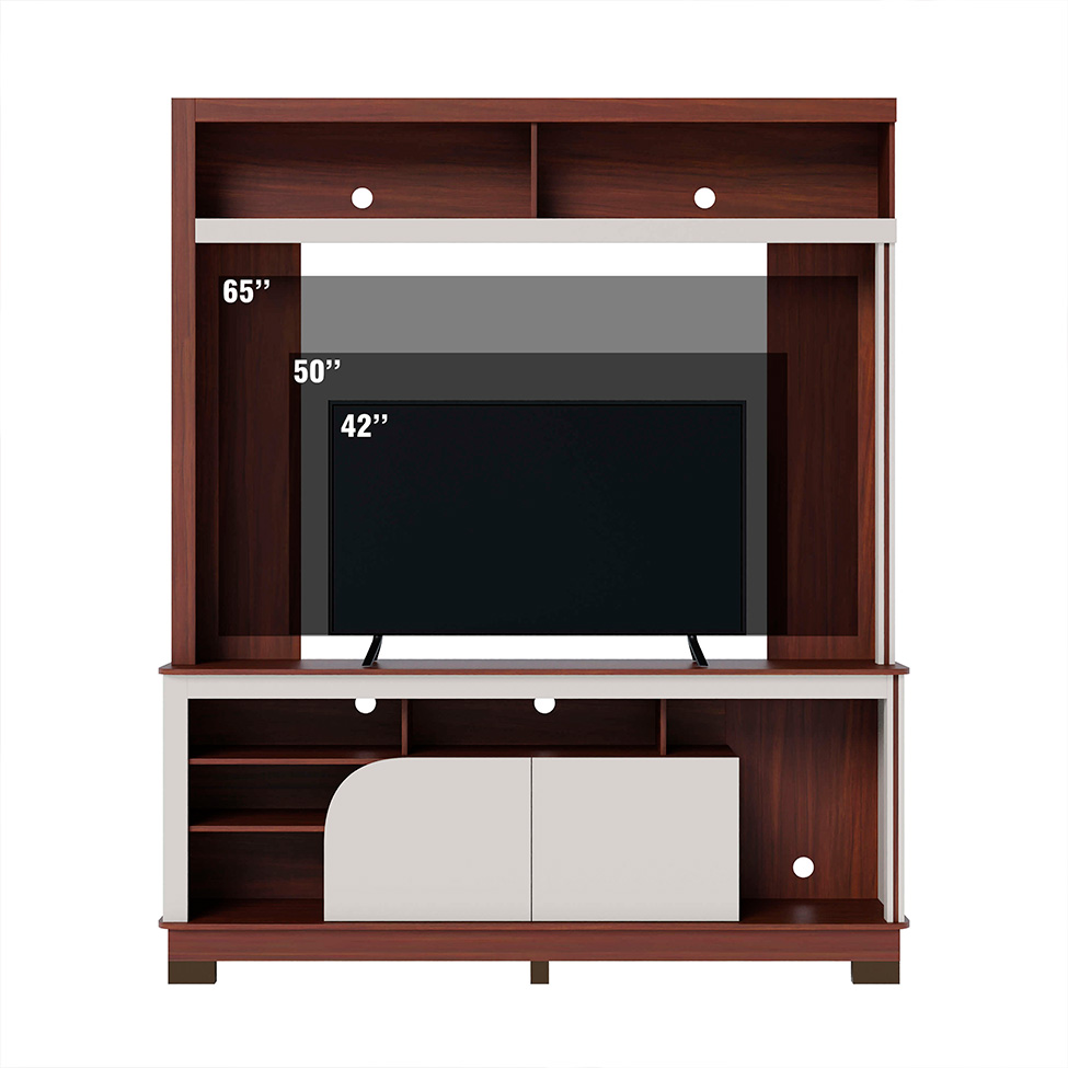 Estante para Home Theater e TV até 65 Polegadas Belaya 2 Portas Nogueira e Off White