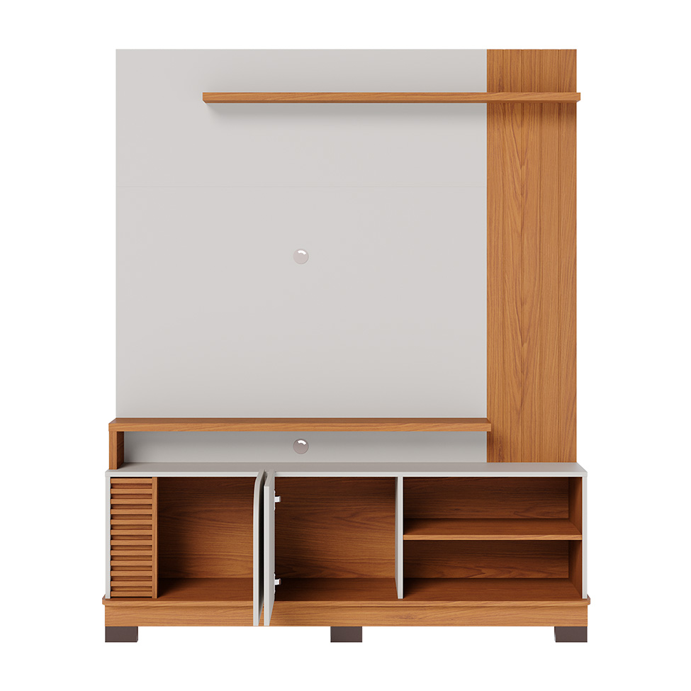 Estante para Home Theater e TV até 65 Polegadas Jurerê 2 PT Off White e Freijó