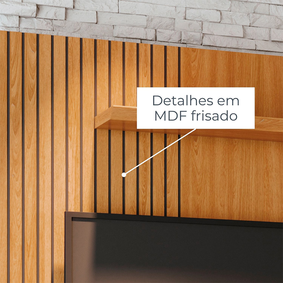 Estante para Home Theater e TV até 65 Polegadas com Pés Ares Cinamomo e Off White