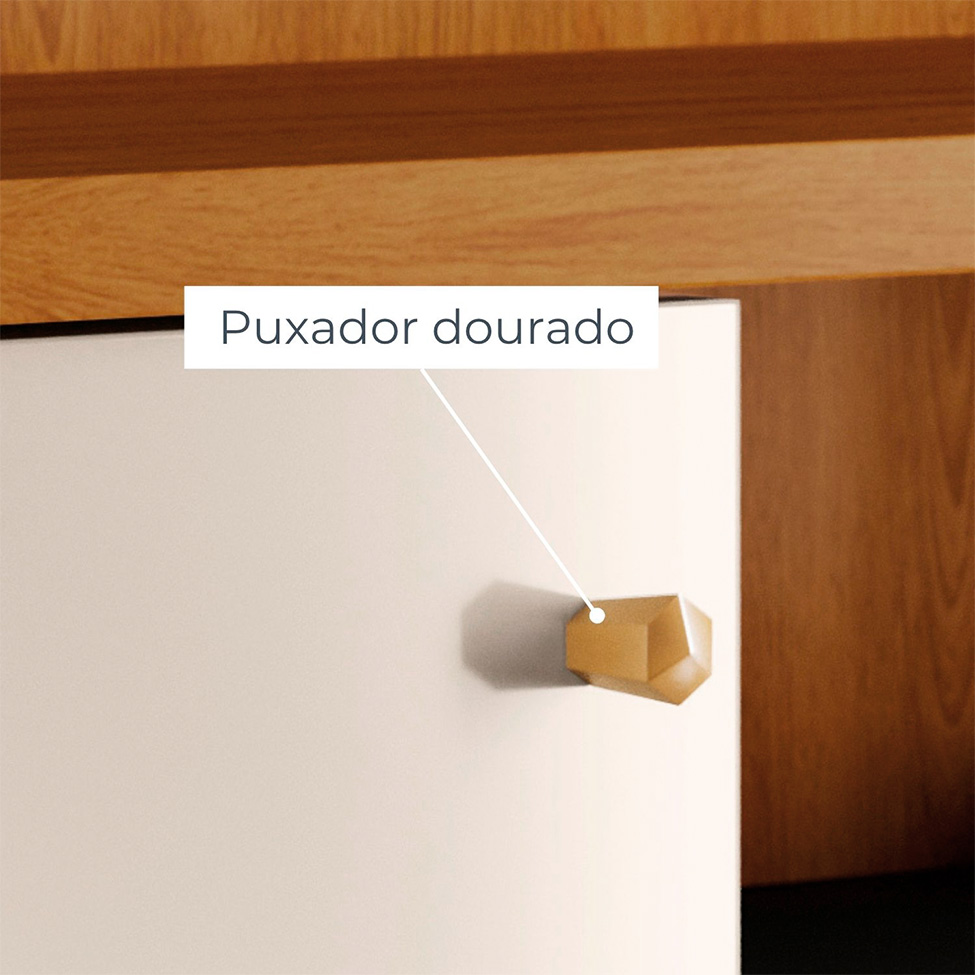 Estante para Home Theater e TV até 65 Polegadas com Pés Ares Cinamomo e Off White