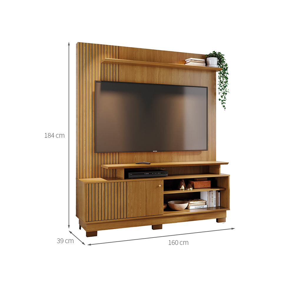 Estante para Home Theater e TV até 65 Polegadas com Pés Ares Cumaru
