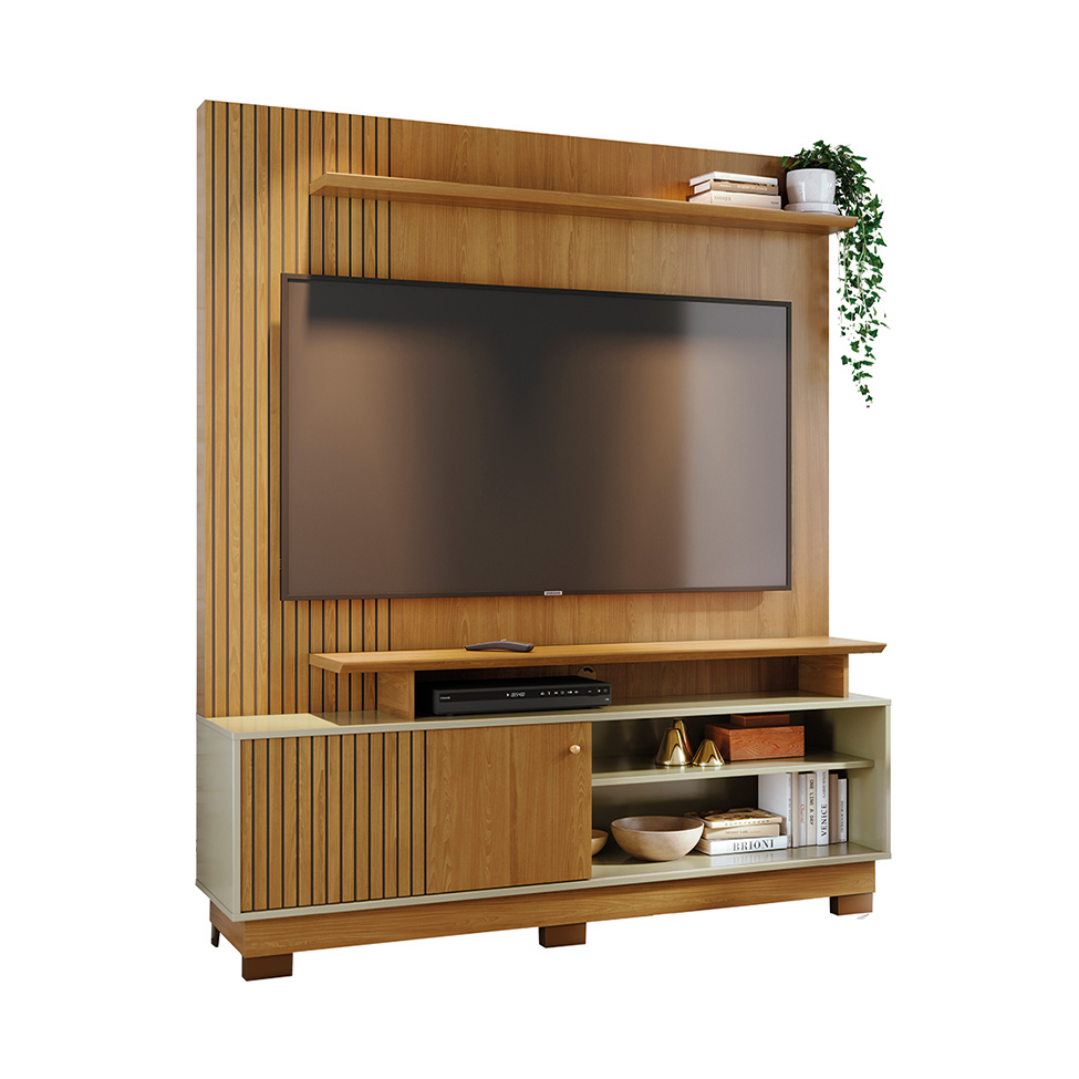 Estante para Home Theater e TV até 65 Polegadas com Pés Ares Cumaru e Opala